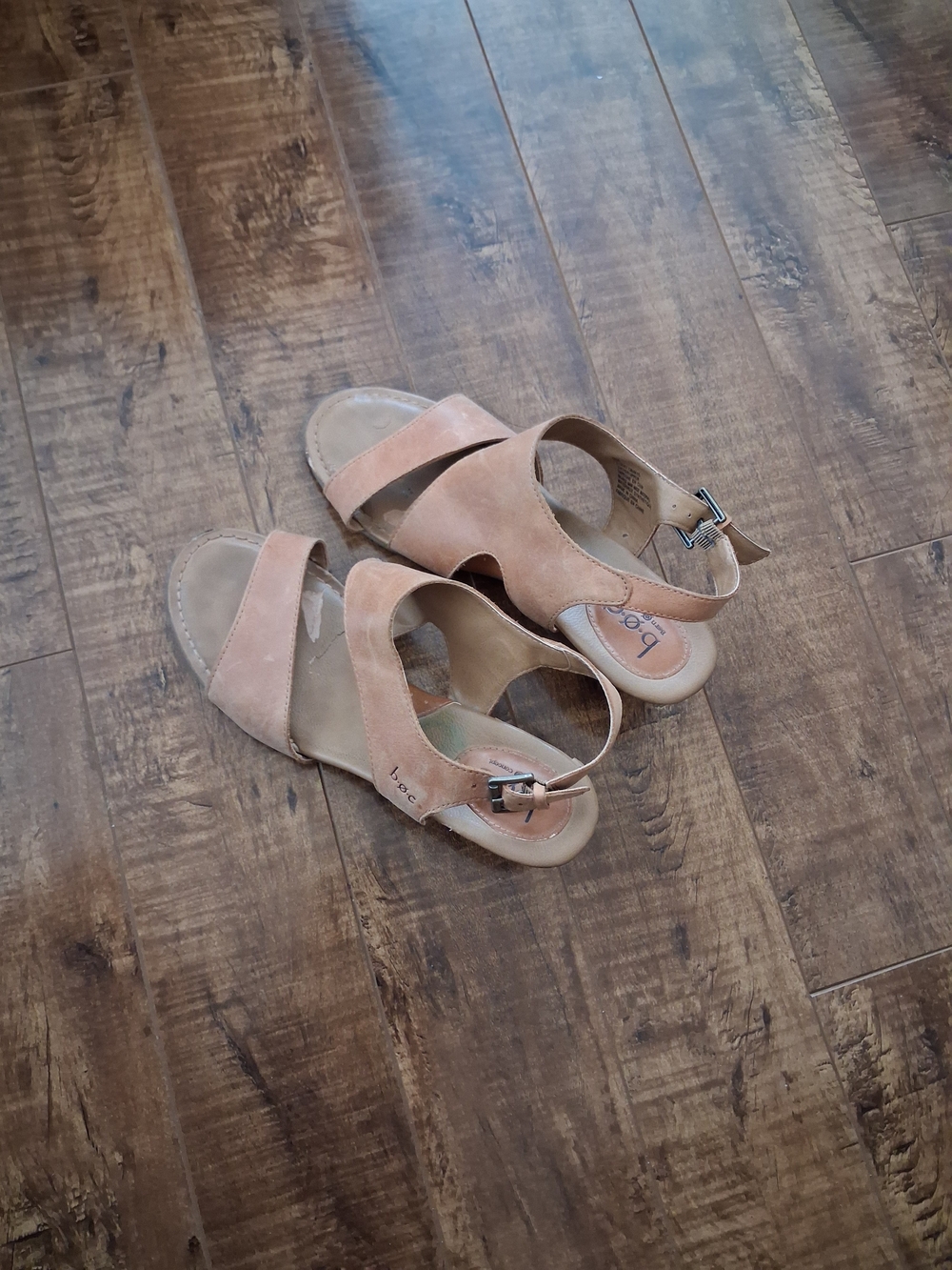 b.o.c. Suede Tan Slingback Open-Toe Sandals